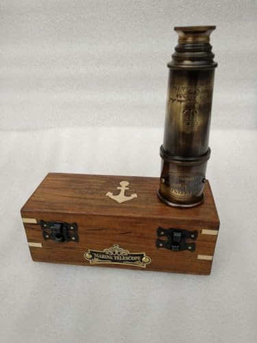 1920 DOLLOND London Brass Pirate Telescope With Wooden Box