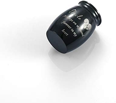 Sunling Mini Stainless Steel Cremation Urn - Black 157 Inch High