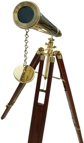 Handmade Nautical Double Barrel Telescope with 39-Inch Tripod