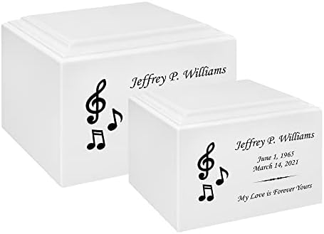 Stonewood Medium Custom Engraved Music Cremation Urn for Human Ashes