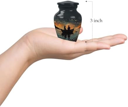 Elegant Cremation Urns Set of 2 3 Inch Gray Decorative Urns