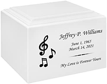 Stonewood Medium Custom Engraved Music Cremation Urn for Human Ashes