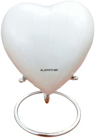 Mini Heart Cremation Urn with Stand - Keepsake Urn for Ashes
