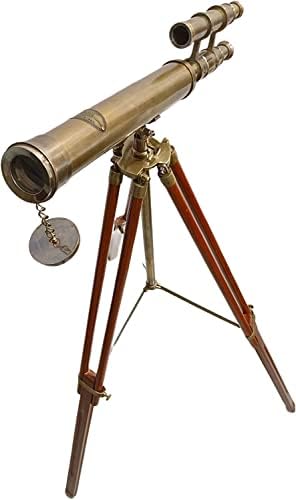 Vintage Brass Royal Telescope with Wooden Tripod