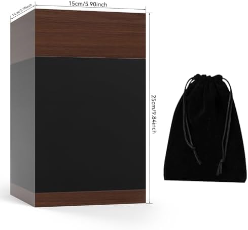 Wooden Cremation Urns for Human Ashes Black Urn with Solid Wood Base