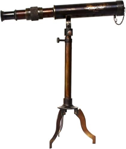 V19 Antique Brass Telescope with Tripod Stand