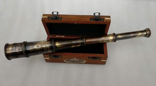 1920 DOLLOND London Brass Pirate Telescope With Wooden Box