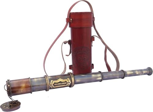 17 Inches Brass Telescope with Leather Case