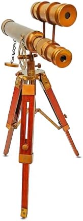 Brass Telescope on Tripod Stand - Vintage Decor