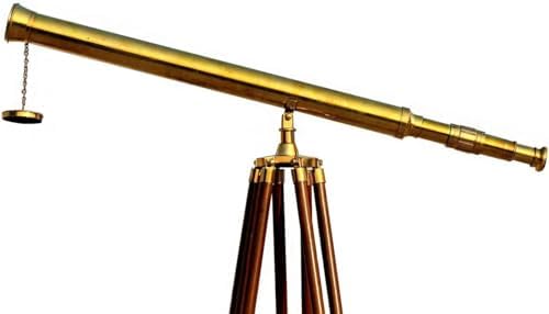 Nautical Brass Telescope on Wooden Tripod Stand