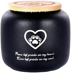 HappyTails Ceramic Pet Ash Urn for Cats and Dogs