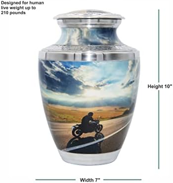 Motorcycle Cremation Urn with Velvet Bags and Custom Engraving