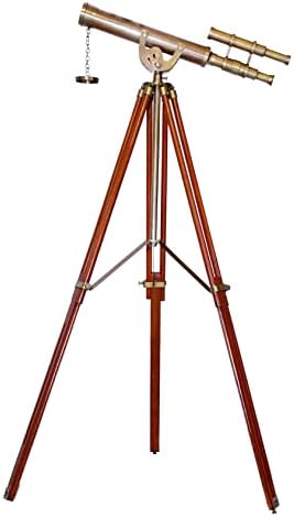 Victorian Style Antique Brass Floor Standing Telescope