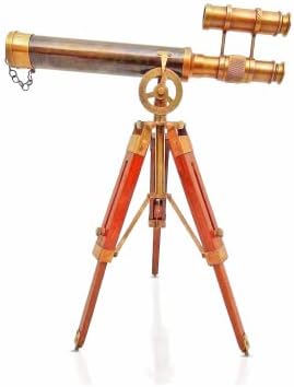 Brass Telescope on Tripod Stand - Vintage Decor