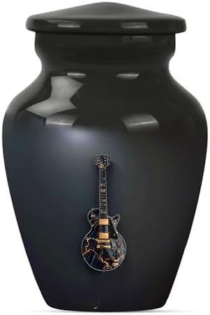 Blue Guitar Themed Urn for Ashes - Handmade 3 Inch Memorial Keepsake