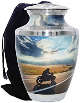 Motorcycle Cremation Urn with Velvet Bags and Custom Engraving