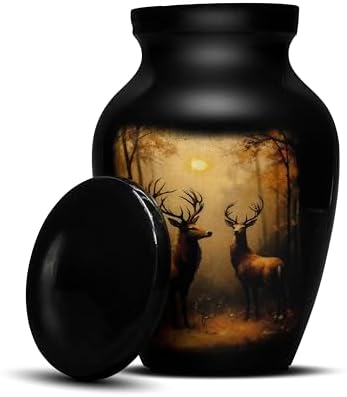 Stylish Deer Cremation Urn with Velvet Gift Box and Bag