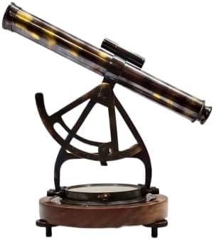 Antique Brass Alidade Telescope with Compass
