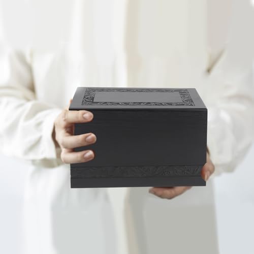 Pepdiy Wooden Urns for Human Ashes Black Tree of Life