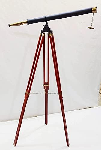 Nautical Vintage Decorative Wooden Tripod Telescope
