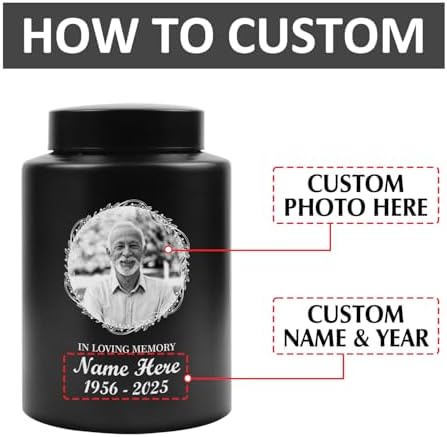 Personalized Urn with Photo Custom Cremation Ashes Container