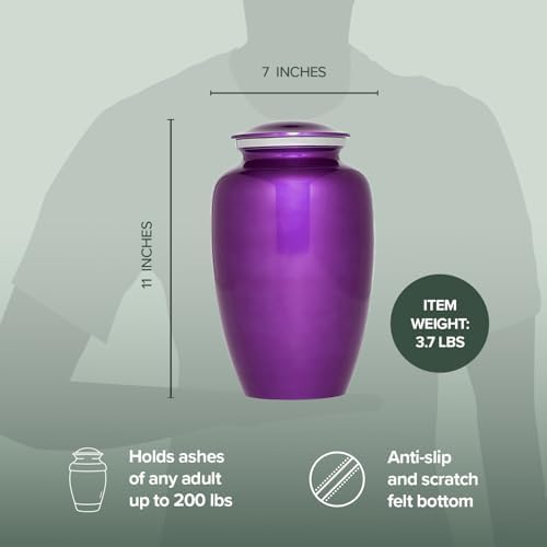 Eternal Harmony Large Cremation Urn 7x11 Purple