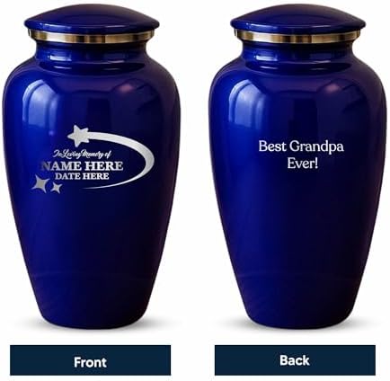 Custom Cremation Urn with Purple Finish and Stars Design