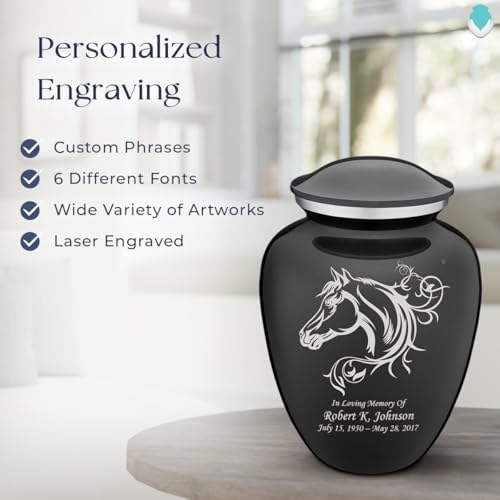 GetUrns Personalized Horse Cremation Urn for Human Ashes 200 lbs