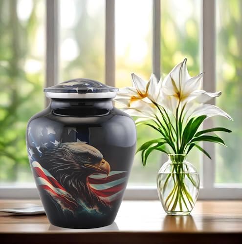 American Honor Urn - Patriotic Flag Eagle Cremation Urn for Ashes