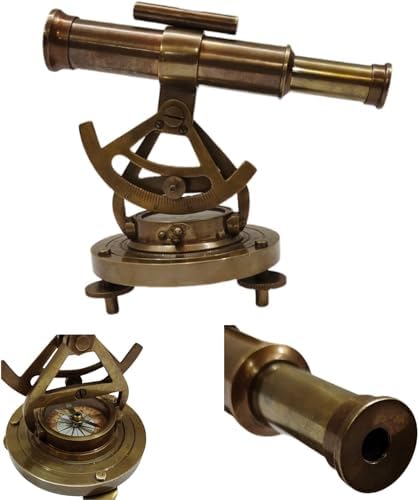 Vintage Brass Spyglass Telescope with Compass Decor