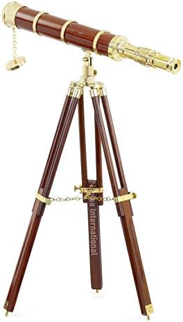 16 Inch Telescope with Wooden Rosewood Stand and Brass Tripod
