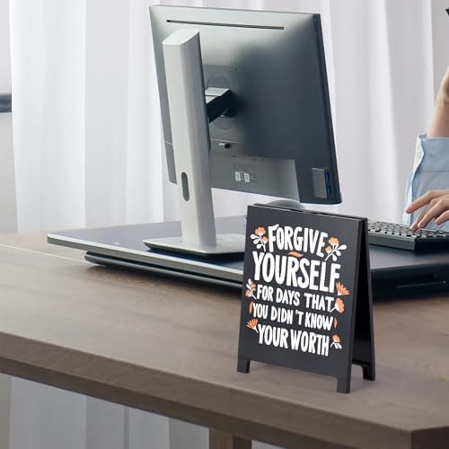 Forgive Yourself Motivational Desk Sign Office Decor