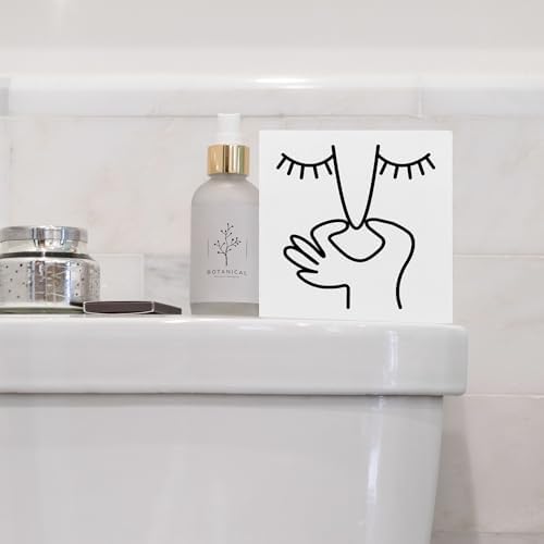Funny Bathroom Decor Wooden Box Sign 5x5 Inch