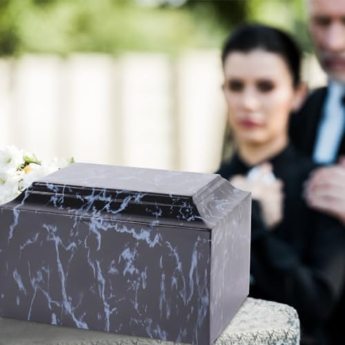 Rsobl Black Marble Cremation Urn for Adult Ashes