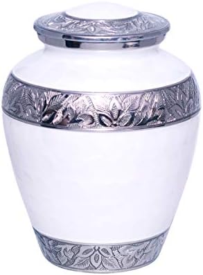 Elite Blue Flower Engraved Cremation Urn for Ashes Adult 200 Cubic Inches