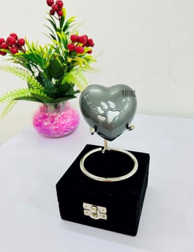 Classic Heart Shaped Grey Footprint Urn for Human Ashes
