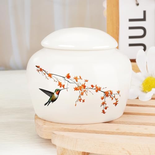 Abooxiu Mini Cremation Urn with Hummingbird Design