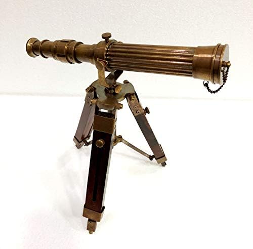 Victorian Nautical Brass Telescope with Stand