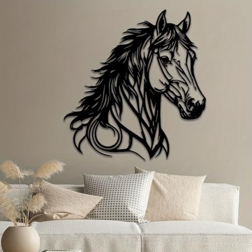 Yuhao Modern Black Metal Horse Wall Art