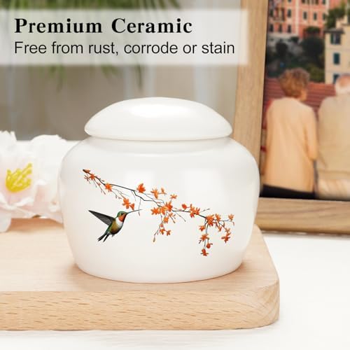 Abooxiu Mini Cremation Urn with Hummingbird Design