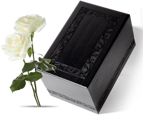 Pepdiy Wooden Urns for Human Ashes Black Tree of Life