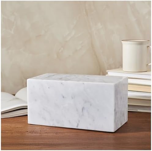 Aspen Studio Carrara Marble Urn for Ashes Decorative Urn