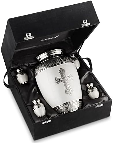Reminded 5 Engraved Cross Cremation Urns for Ashes