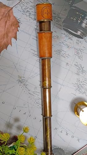 Antique Pirate Telescope 18 Inch Brass with Leather