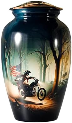 Patriotic Cremation Urn with Eagle and Flag Design