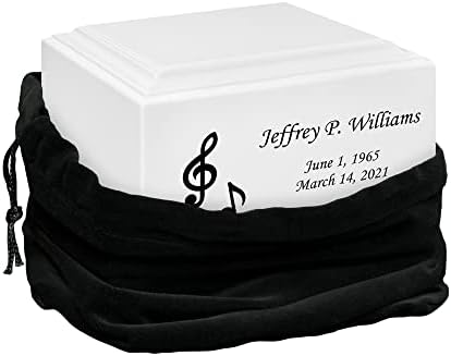Stonewood Medium Custom Engraved Music Cremation Urn for Human Ashes