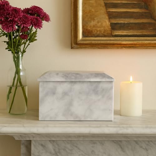 Bey-Berk Deering Moments Marble Cremation Urn White Adult Size