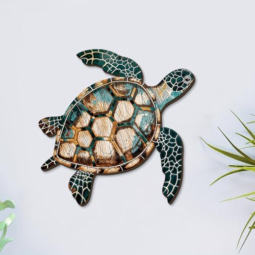 Semeid Handcrafted Wooden Sea Turtle Wall Art Decor
