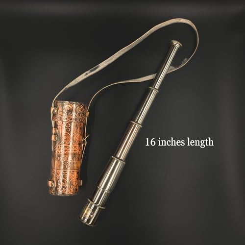 Vintage Brass Nautical Telescope with Wooden Box