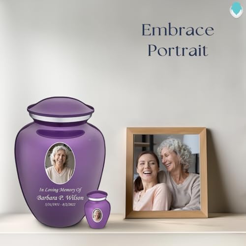 GetUrns Personalized Purple Cremation Urn with Double Engraving
